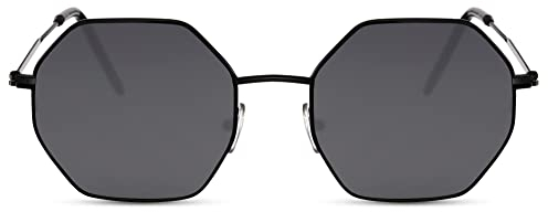 Cheapass Sonnenbrille dunkle Brille für Herren und Damen mit klassischem kleinen Metallrahmen und recycelten UV blockierenden Gläsern