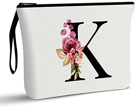 Vavabox A-Z Personalisierte Kosmetiktasche-Geburtstagsgeschenke für Frauen, Mütter, Beste Freundinnen und Brautjungfern (K)