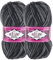 2 x 100g Sockenwolle Superwash Comfort 4-fädig Schurwolle Sockengarn Farbauswahl, Farbe:7676 anthrazit grau