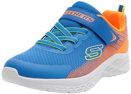 Skechers Microspec II Zovrix, Zapatillas, Royal Textile/Synthetic/Orange Trim, 32 EU