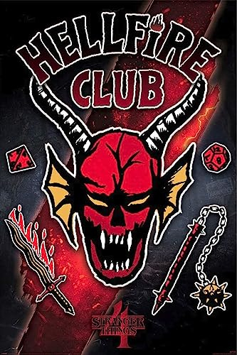 Grindstore Laminiertes Maxi-Poster mit Stranger Things Hellfire Club Emblem Rift