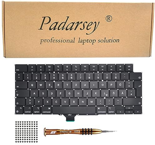 Pardarsey Ersatz Deutsch QWERTZ Tastatur Kompatibel für MacBook Pro 14 A2442, 16 A2485 2021 Jahr Tastatur + Schrauben + Schraubendreher