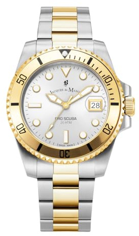 Jacques Du Manoir Herren Analog Uhr mit Edelstahl Armband JWG02708