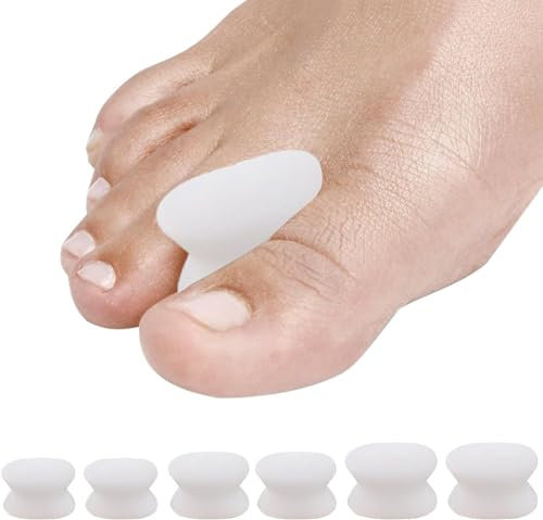 12er Set Gel Zehenspreizer aus Silikon, weich und komfortabel, Zehenschutz und Zehentrenner für Hallux Valgus, überlappende Zehen und Hornhaut, Zwei Paare S-Code. Zwei Paare M-Code. Zwei Paare L-Code