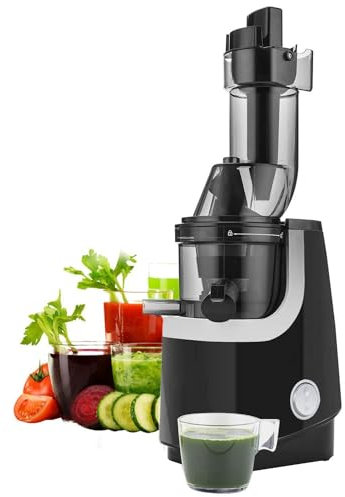 Easy Clean Slow Juicer | Cold Press Masticating Juicer | Hopper Fits Whole Produce | Quiet Motor | Scrub Free Cleaning | Bigger Mouth | Perfect For Healthy Living