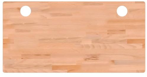 vidaXL Schreibtischplatte, Tischplatte mit 4 abgerundeten Ecken, Arbeitsplatte Platte für Schreibtisch Esstisch, Holzplatte Bürotischplatte, 110x55x2,5 cm Massivholz Buche