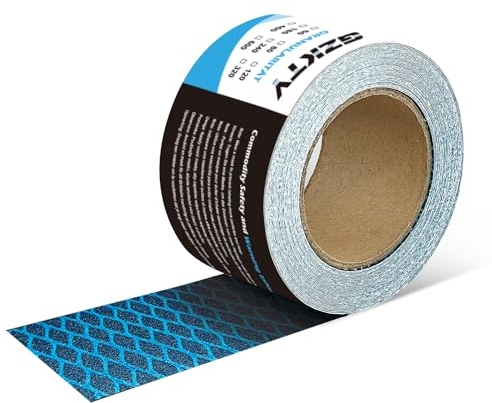 GZKTY Selbstklebendes Schleifpapier Rolle 70mm x 7.8m | 180 Körnung | Für Holz/Metall/Auto| Anti-Blockierung & Langlebig