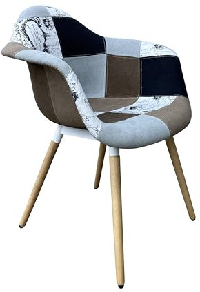 Mevsim Store Esszimmerstuhl Braun mit Armlehnen - Beine aus Buchenholz Bequemer - Ergonomischer Wohnzimmer Freizeit Büro Küchenstuhl