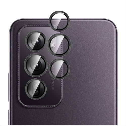 GIOPUEY [Protezione Completa Pellicola Fotocamera Compatibile con Oppo Reno 12 PRO, [Doppia Protezione] Metallo + Vetro Temperato, Protezione Fotocamera - Black