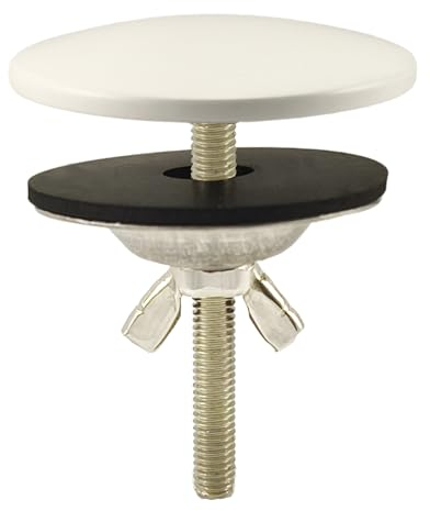 XNTONG - Sink Hole Cover, Sink Overflow Cap, Solid Brass Kitchen Sink Cover, Sink Blanking Cap, for Sink and Bath Overflow Cover, Sink Cover (White)