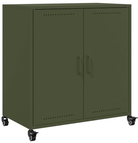 vidaXL Sideboard Olivgrün 68x39x72 cm Stahl