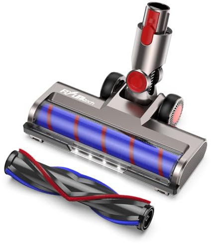 Spazzola Compatibile con V7 V8 V10 V11 V15 per Aspirapolvere, Spazzola di Ricambio che Ruota di 180° e si Adatta a Un'ampia Gamma di Pavimenti, con 4 Testine LED e 2 Rulli di Ricambio
