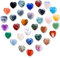 22 Stück Kristalle Edelsteine Herz Stein Set, Liebesherz Natürliche Bunte Kristalle Steine Reiki Heilsteine Handschmeichler Stein für Valentinstag,Geburtstage,Muttertag und Thanksgiving Tag
