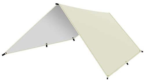 Zeltplane Camping Zelt Tarp Camping-Plane, Outdoor-Markisenplane, wasserdichtes UV-Zelt, ultraleichtes Baldachin, Hängematte, Strandmarkise, Außenzelt, Sonnenschutz(Beige,3meter x 5m)