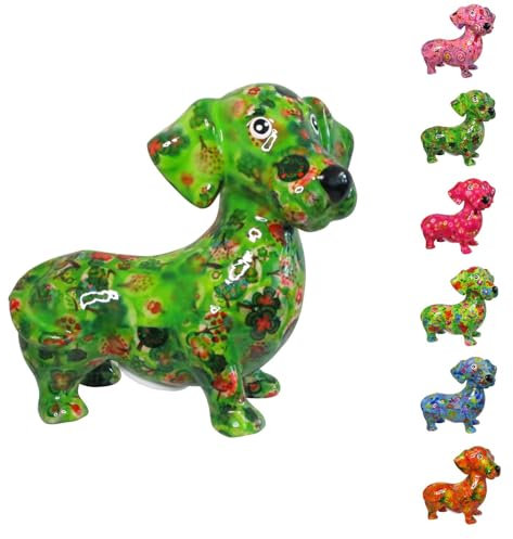 netproshop Spardose Dackel Spardose Hund aus Keramik Pomme Pidou ca. 18x10x17 cm Größe M, Auswahl:Lucky