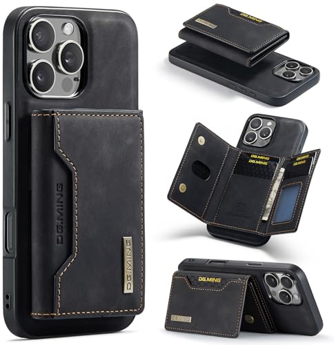 ZCDAYE for iPhone 16 Pro Case with Magnetic Wallet, Black | Premium Leather Phone Case with Card Holder, Powerful Magnets, Practical Cases for Women Man, Durable Protective Phone Cover