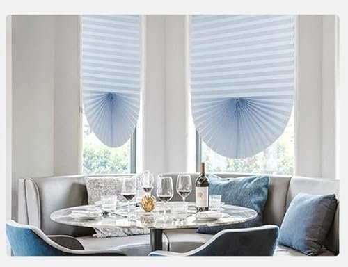 No Drill Blinds Non-woven Fabric Cut to Size Easy Fit Self Adhesive Stick On Blinds Pleated Temporary Shades Clip In Paper Blinds for Windows Patio Doors Kitchen Bathroom Bedroom (2, White, 60*180cm)