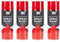 DIOXSTAR Multi-Purpose Spray Paint, Red Gloss Finish, Fast Drying, Non-Cracking, Suitable for Wood, Plastic and Metal, Indoor and Outdoor Use, Easy to Use, 400ml (4 PCS)