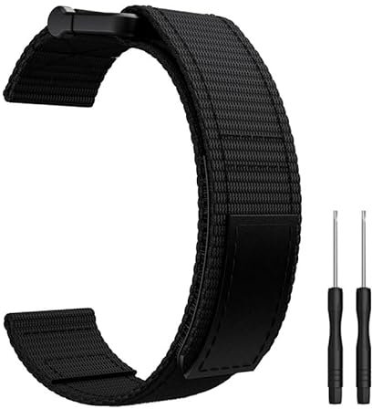 Armband Kompatibel mit Garmin Fenix 7/6/6 Pro/5/5 Plus, 22mm QuickFit Elastisch Nylon Uhrenarmband Ersatzarmband für Garmin Forerunner 945/935/Approach S60,mit 2 Schraubendreher (Schwarz)