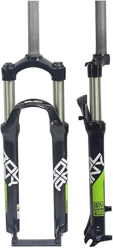 JvFbjLF Fourche VTT 24 Pouces, Course 100mm, Fourche à Suspension, 1-1/8 Pouces, Fourche Avant mécanique Droite(24'' Green)
