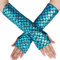 Chyuxinda Damen Handschuhe Meerjungfrau Fischschuppen Arm Ärmel für Halloween Karneval Mottoparty Cosplay Kostüm Fasching Zubehör (blau, Einegröße)