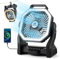 Odoland Lanterna da campeggio a LED con ventilatore, ventilatore da campo a batteria da 20000mAh con 4 velocità e gancio, luce portatile ricaricabile per tenda all'aperto per picnic, nero