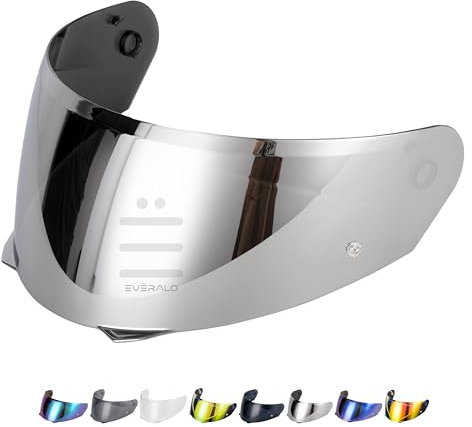 Everalo Kompatibel mit Hjc i90 Visier - i91 - Hj33 - Helmvisier Hj 33 Pinlock Ready - Anti-Kratzer und Anti-Beschlag (Verspiegelt)