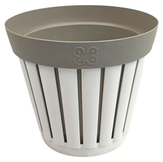 Ecoplast Blumentopf Kreta aus recyceltem Kunststoff, Übertopf für Pflanzen, neutral, 15 l