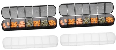 minkissy 2sets Tragbare Pillendose Abnehmer Medizin Tabletten Deckel Chia Pocket Pharmacy Box Pocket Pill Box Pillenschachtel Fall Medikamentenkoffer Für Die Reise Reisen Pp 2pcs*2
