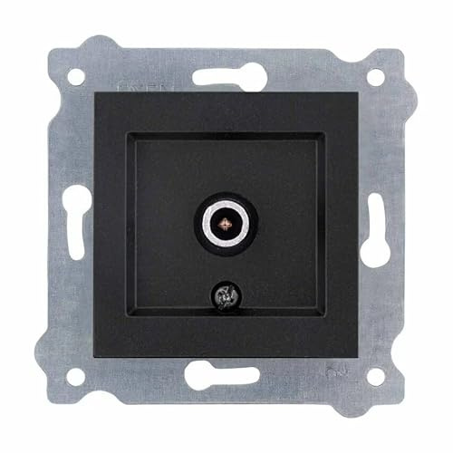 EXEN - Toma Antena TV con Filtros - Negro Metálico, Montaje Empotrable Toma Final - All-in-One Compatible con Las Series KARELL/ODAK/COMFORT - 260/14E