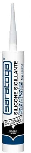 Silicone neutro NERO SARATOGA - Professionale per plastiche metalli specchi