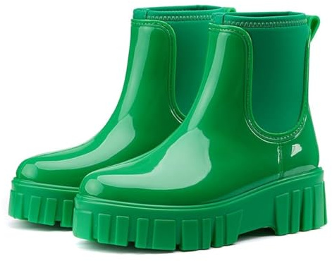 CLYCTIP Gummistiefel Damen Wasserdicht Stiefel Damen Chelsea Boots Damen Regenstiefel Stiefeletten mit Rutschfest Sohle