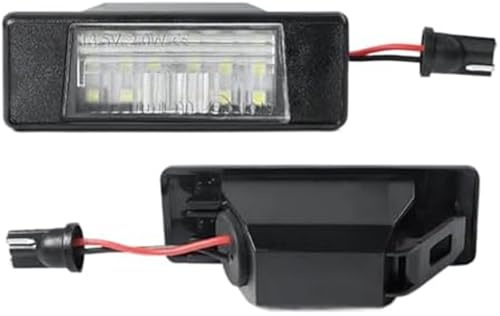 DEMULAX 2Pcs LED License Number Plate Light Lamps, for NISSAN, Juke F15, for Micra, K12 March K13 Kicks Note E11 Armada Y62 NV200 Rogue, for Qashqai Car License Plate Light