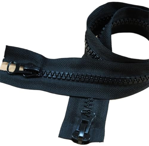 Cerniere for abbigliamento con cerniera aperta a doppia testa in resina for giacca da cucire Sacco a pelo nero Accessori for tende Cerniera 60-120 cm Cerniera Lampo(Black double slider,100CM)