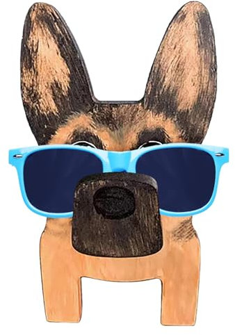Brillenständer Für Hunde – Lustige Brillenablage In Tierform, Brillenhalter Aus Holz | Dekorative Hundebrillenhalterung, Deutscher Schäferhund, Origineller Ständer Zur Brillenaufbewahrung Auf Dem Schr