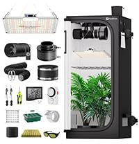 Hon&Guan Growzelt Komplettset mit HG1000 LED Grow Lampe 80x80x180cm Grow Tent 150mm Rohrventilator Aktivkohlefilter Belüftungssystem, Grow Zelt Komplettset Hydroponics Indoor Grow Set