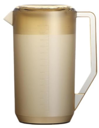 MagiDeal Jarra de Agua con Escala, Tetera para té, Jarra de Agua, para Bebidas para el hogar y el Restaurante, 2400 Ml Marrón