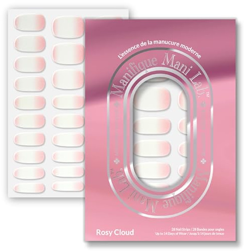 UV-freie Nagelfolie Selbstklebend – 28 Gel Nagelsticker ohne Lampe, Peel & Stick Nail Wraps Made in Korea, Maniküre Set für Zuhause, bis zu 14 Tage Halt – Manifique Mani Lab