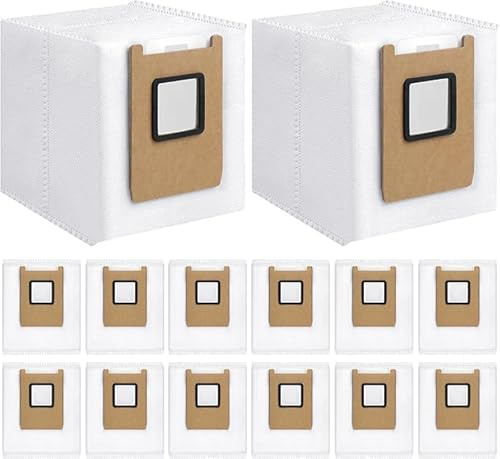 16 Pack Replacement Dust Bags for Eufy E28 Omni / E25 Omni / C28 Omni Robot Vacuum Replacement Vacuum Bags 3L Large Capacity Disposable Bag 4-Layer Replcement