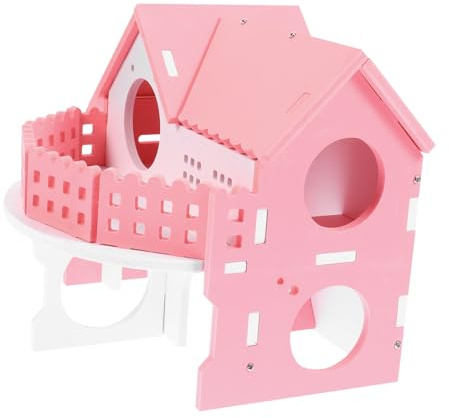 Milisten Doppelstöckiges Hamsterhaus Hamster-minivilla Kleintierversteck Mit Fenster Und Balkon Spielhaus Für Hamster Offenes Design Für Beobachtung Schlaf Und Spiel