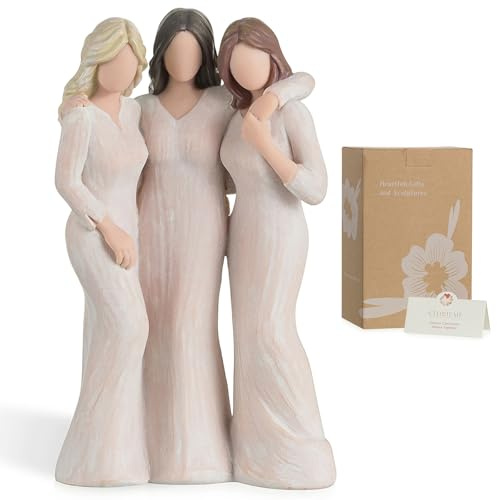 Storieme Friendship Birthday Gifts for Women: Three Sisters Resin Figurines Statue - Special Christmas Friendship Day Present for Best Friends Besties Female