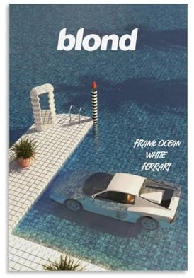 Generisch Frank Album Ocean White Ferr-ari Blond Music - Poster estetico su tela, decorazione da parete per camera da letto, 30 x 45 cm
