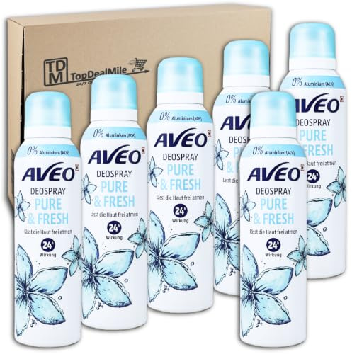 TopDealMile-Vorratspack für AVEO Deospray Deo Deodorant Pure Fresh 24h 6 x 200 ml