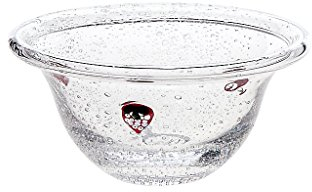 Schale Konfektschale Müslischale Erdbeere Transparent mit Dekor D 14 cm Handgeformte Schale