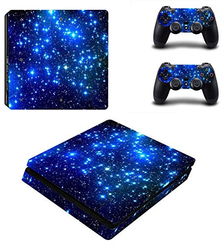 Happyit PS4 Slim Skin Sticker Autocollant Protecteur de Peau de décalque de Vinyle pour Sony Playstation 4 Slim Console + 2 Peaux de contrôleur (C) (C9)