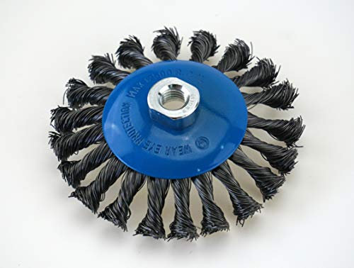 Lot de 3 brosses coniques Ø 115 mm – Brosses de ponçage torsadées – M14 x 2 - brosse à fil métallique