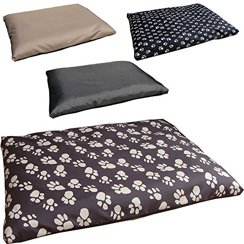 Hundebett Hundekissen Hundematte Hundematratze Tierbeet Schlafplatz Größe XXL 94 x 65 cm 6 Farben von rg-vertrieb (Braun große Pfoten)