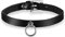 JewelryWe Schmuck Damen Handgefertigt Gotik Punk Leder Halsband Choker O-Ring Kreis Sklave Kragen Halsketten PU Leder Kette Schwarz
