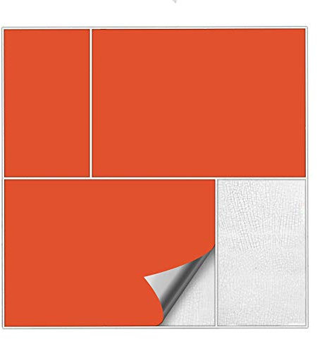 Kiwistar Fliesenaufkleber Orange Seidenmatt - 15 x 20 cm - 50 Stück - Klebefliesen zum Überkleben von Wandfliesen - Fliesensticker für Küche Bad Fliesenmuster - selbstklebend und wasserfest