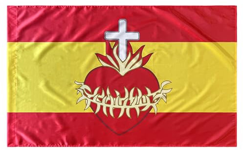 Durabol Bandera España con el Sagrado Corazón de Jesús 150 x 90 cm Satén